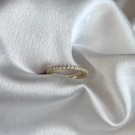 Gold / Platinum Plated Silver Moissanite Eternity Band