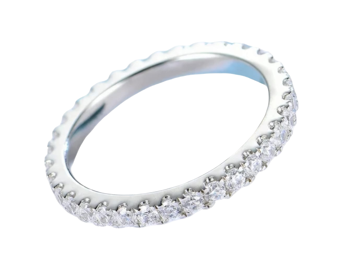 Gold / Platinum Plated Silver Moissanite Eternity Band