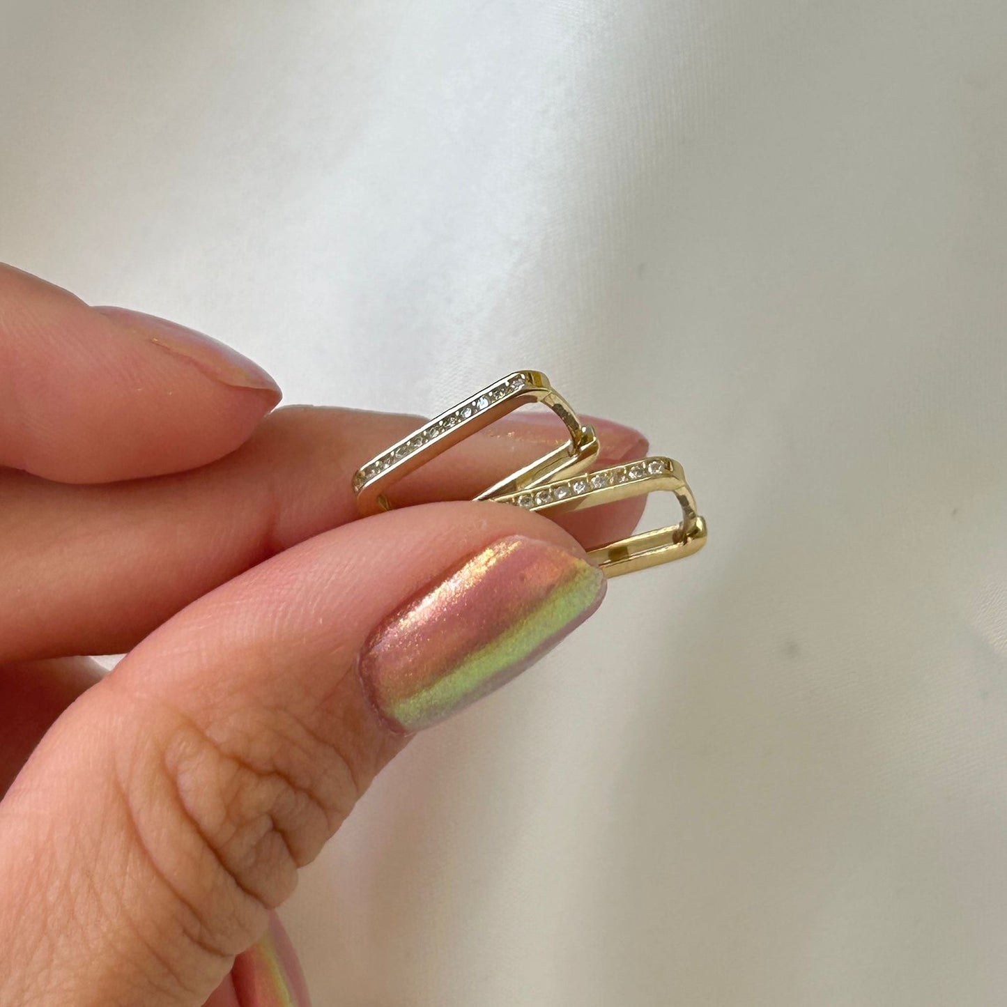 Dainty Rectangular Hoops 10k