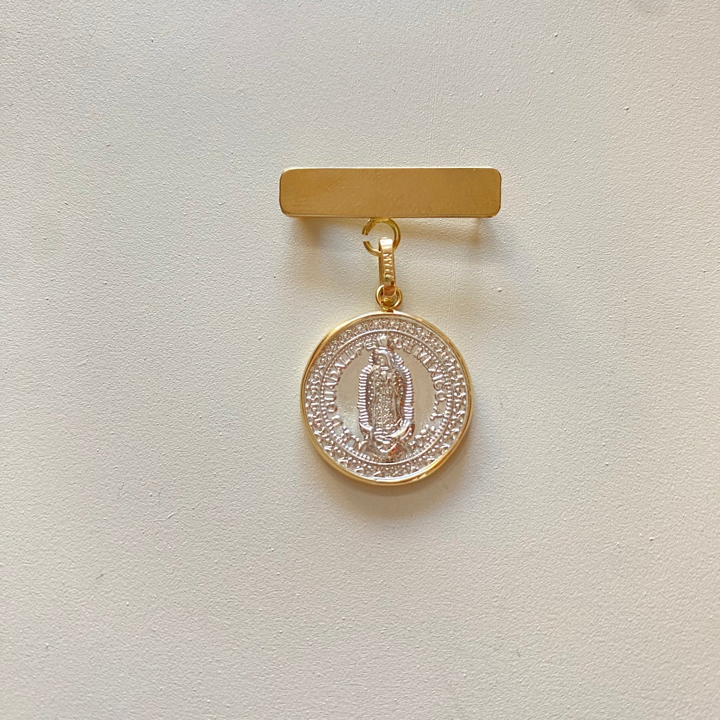 Medalla Plata con Bisel Oro 14K